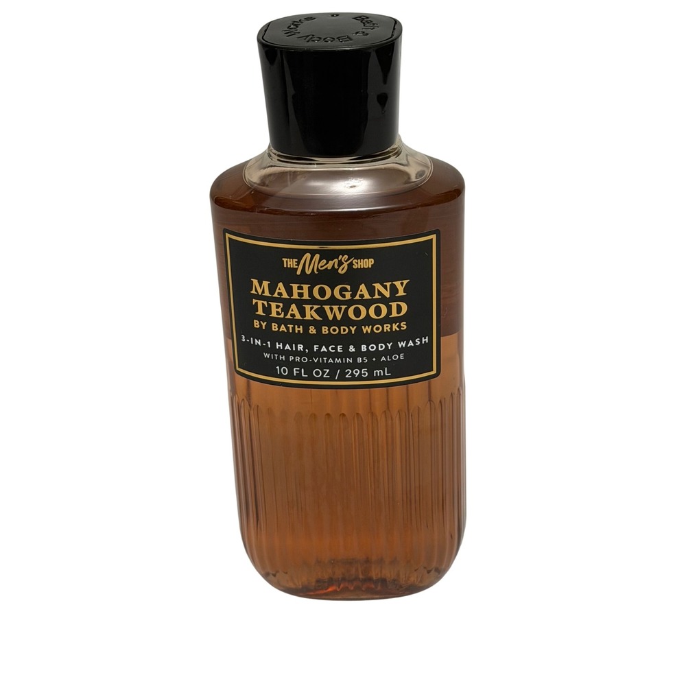 Bath & Body Works Mahogany Teakwood Mens 3-in-1 Hair Face Body Wash 10oz New